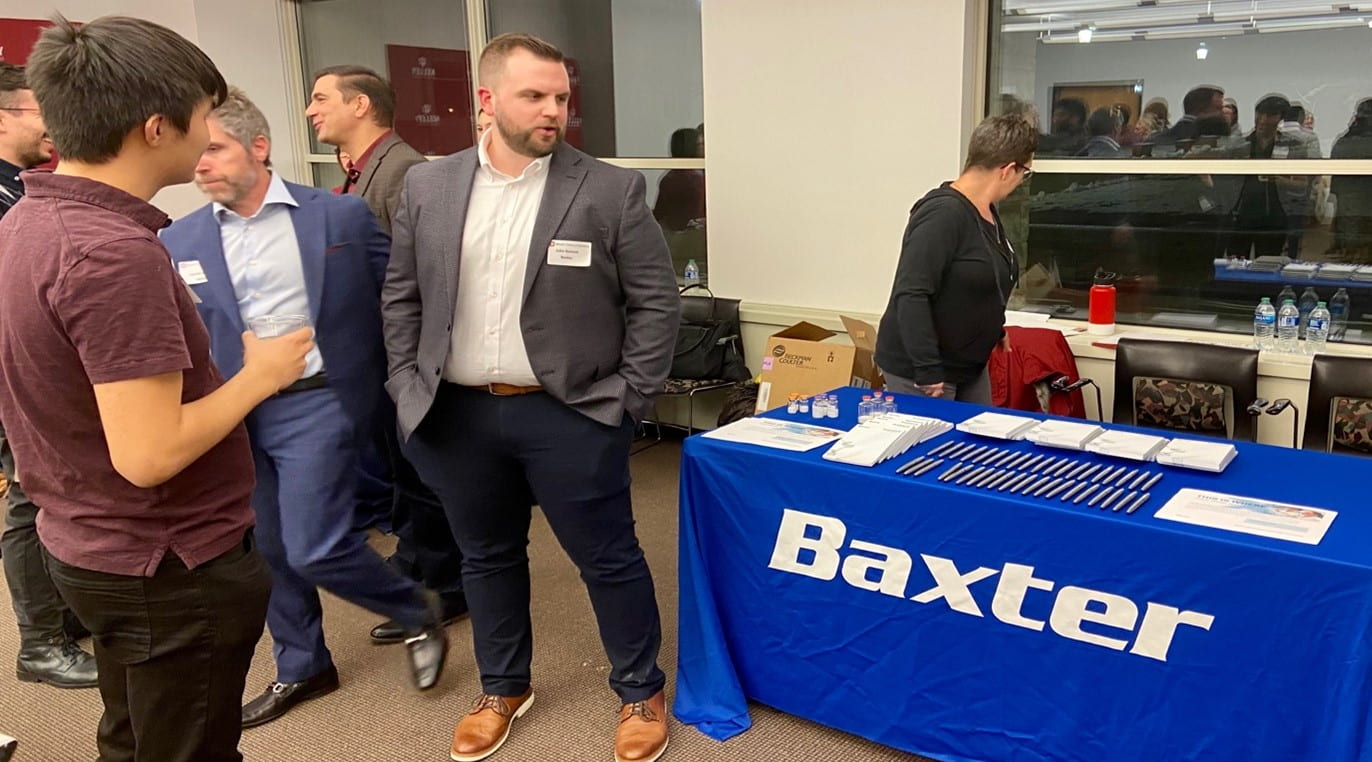 Picture of Baxter at networking reception